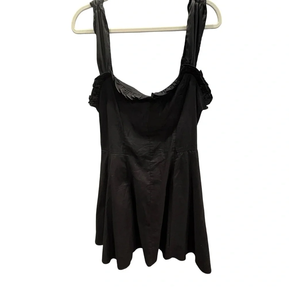 Free People NWT Black Sweetheart Neck Midnight Magic Fit & Flare Dress Size L - Picture 4 of 7
